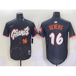 Men San Francisco Giants 16 Rafael Devers Anthracite 2025 City Connect Limited Stitched Baseball Jersey