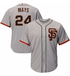 Youth Majestic San Francisco Giants 24 Willie Mays Authentic Grey Road 2 Cool Base MLB Jersey