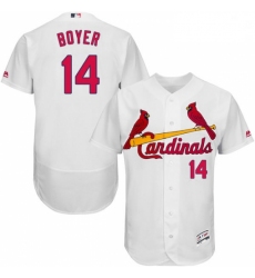 Mens Majestic St Louis Cardinals 14 Ken Boyer White Home Flex Base Authentic Collection MLB Jersey