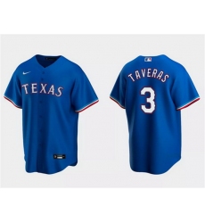 Men Texas Rangers 3 Leody Taveras Royal Cool Base Stitched Baseball Jersey