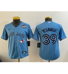 Youth Toronto Blue Jays 39 Trey Yesavage Blue 2025 World Series Cool Base Stitched Baseball Jersey