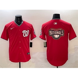 Men Washington Nationals Team Big Logo Red Limited Stitched Baseball Jersey
