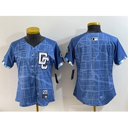 Women Washington Nationals Blank Blue 2025 City Connect Limited Stitched Baseball Jersey