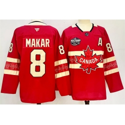 Men Canada 8 Cale Makar Red 2025 4 Nations Face Off Premium Stitched Jersey