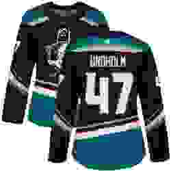 Womens Adidas Anaheim Ducks 47 Hampus Lindholm Authentic Black Teal Third NHL Jersey 