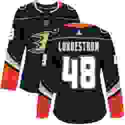 Womens Adidas Anaheim Ducks 48 Isac Lundestrom Authentic Black Home NHL Jersey 