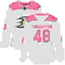 Womens Adidas Anaheim Ducks 48 Isac Lundestrom Authentic White Pink Fashion NHL Jersey 