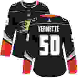 Womens Adidas Anaheim Ducks 50 Antoine Vermette Premier Black Home NHL Jersey 