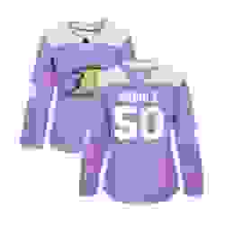 Womens Adidas Anaheim Ducks 50 Benoit Olivier Groulx Authentic Purple Fights Cancer Practice NHL Jersey 