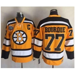 Bruins #77 Ray Bourque Yellow Winter Classic CCM Throwback Stitched NHL Jersey