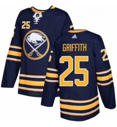 Youth Adidas Buffalo Sabres 25 Seth Griffith Authentic Navy Blue Home NHL Jersey 