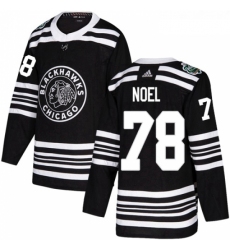Youth Adidas Chicago Blackhawks 78 Nathan Noel Authentic Black 2019 Winter Classic NHL Jersey 