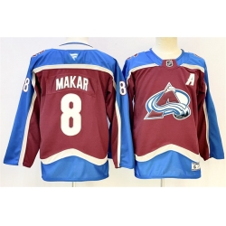 Men Colorado Avalanche 8 Cale Makar Burgundy 2024 25 With A Patch Stitched Jersey