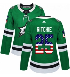Womens Adidas Dallas Stars 25 Brett Ritchie Authentic Green USA Flag Fashion NHL Jersey 