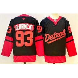 Men Detroit Red Wings 93 Alex DeBrincat Black 2024 25 Stitched Jersey