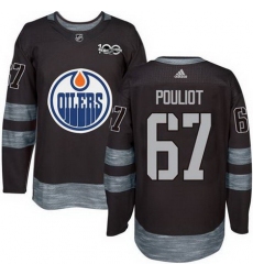 Oilers #67 Benoit Pouliot Black 1917 2017 100th Anniversary Stitched NHL Jersey