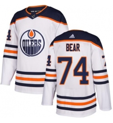 Oilers 74 Ethan Bear White Adidas Jersey