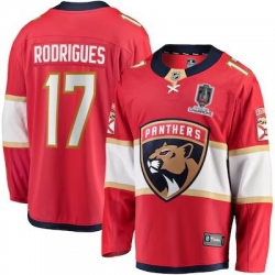mens fanatics evan rodrigues red florida panthers home breakaway jersey 2025 stanley cup champions