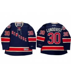Men New York Rangers 30 Henrik Lundqvist Navy 2011 85th Anniversary Stitched Hockey Jersey