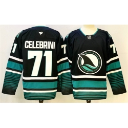 Men San Jose Sharks 71 Macklin Celebrini Black 2024 25 Alternate Stitched Hockey Jersey