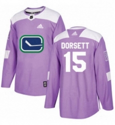 Mens Adidas Vancouver Canucks 15 Derek Dorsett Authentic Purple Fights Cancer Practice NHL Jersey 