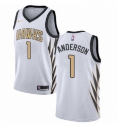 Womens Nike Atlanta Hawks 1 Justin Anderson Swingman White NBA Jersey City Edition 