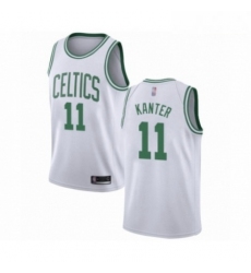 Mens Boston Celtics 11 Enes Kanter Authentic White Basketball Jersey Association Edition 