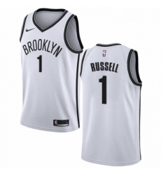 Youth Nike Brooklyn Nets 1 DAngelo Russell Authentic White NBA Jersey Association Edition