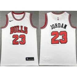 Men Chicago Bulls 23 Michael Jordan White Stitched Basketball Jersey