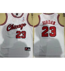 Men Chicago Bulls 23 Michael Jordan White Stitched Jersey