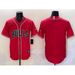 Men Chicago Bulls Blank Red Cool Base Stitched Baseball Jersey