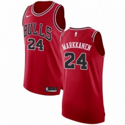 Mens Nike Chicago Bulls 24 Lauri Markkanen Authentic Red Road NBA Jersey Icon Edition