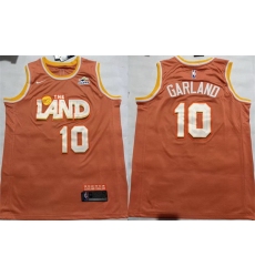 Men Cleveland Cavaliers 10 Darius Garland Orange 2025 City Edition Stitched Jersey
