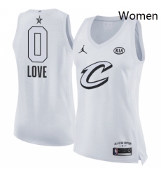 Womens Nike Jordan Cleveland Cavaliers 0 Kevin Love Swingman White 2018 All Star Game NBA Jersey