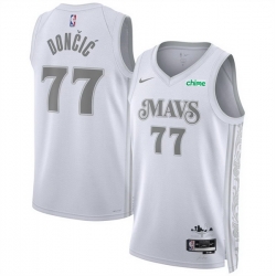 Men Dallas Mavericks 77 Luka Doncic White 2024 25 City Edition Stitched Basketball Jersey