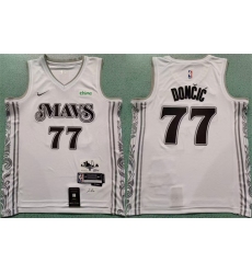 Men Dallas Mavericks 77 Luka Doncic White 2024 City Edition Stitched Basketball Jersey