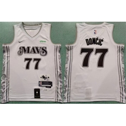 Men Dallas Mavericks 77 Luka Doncic White 2024 City Edition Stitched Basketball Jersey