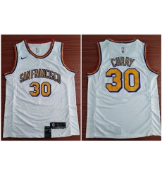 Warriors 30 Stephen Curry White Nike Swingman Jersey