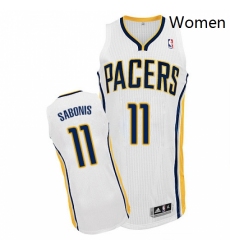 Womens Adidas Indiana Pacers 11 Domantas Sabonis Authentic White Home NBA Jersey 
