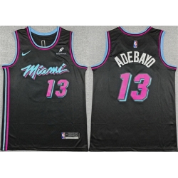 Men Miami Heat 13 Bam Adebayo Black 2025 26 City Edition Stitched Basketball Jersey