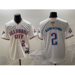 Men Oklahoma City Thunder 2 Shai Gilgeous Alexander White 2025 Finals Vapor Stitched Baseball Jersey