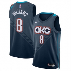 Men Oklahoma City Thunder 8 Jalen Williams Navy 2025 26 City Edition Stitched Basketball Jersey