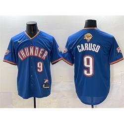 Men Oklahoma City Thunder 9 Alex Caruso Blue 2025 Finals Vapor Stitched Baseball Jersey