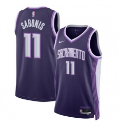 Men Sacramento Kings 11 Domantas Sabonis Purple 2025 26 City Edition Stitched Basketball Jersey