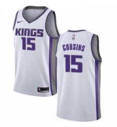 Mens Nike Sacramento Kings 15 DeMarcus Cousins Swingman White NBA Jersey Association Edition