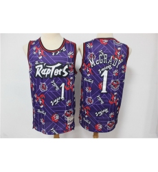 Men Toronto Raptors 1 Tracy McGrady Purple Tear Up Pack Hardwood Classics Swingman Jersey