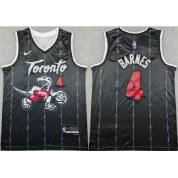 Men Toronto Raptors 4 Scottie Barnes Black 2025 26 City Edition Stitched Basketball Jersey