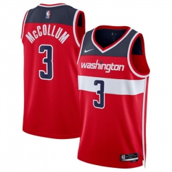 Men Washington Wizards 3 CJ McCollum Red Icon Edition Stitched Basketball Jersey