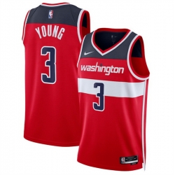 Men Washington Wizards  3 CJ McCollum Red Icon Edition Stitched Basketball Jersey