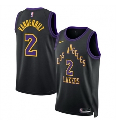 Men Los Angeles Lakers 2 Jarred Vanderbilt Black 2025 26 City Edition Stitched Basketball Jersey